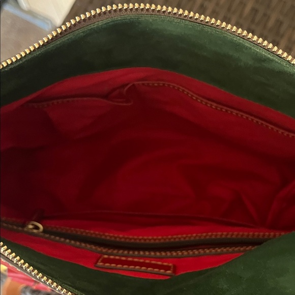 Dooney & Bourke Red Leather Shoulder Bag with Gold Accents - Picture 8 of 8